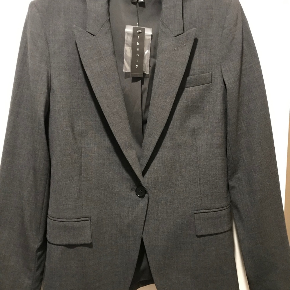 Theory Charcoal Blazer - Size 8